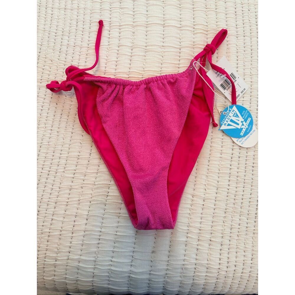 WET Swim Lyra Bikini Bottom XL Hot Pink Textured Tie Side NWT NEW